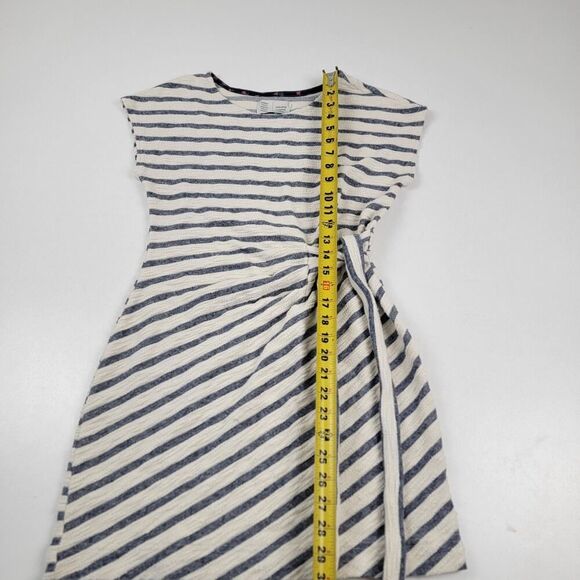 Saturday Sunday ANTHROPOLOGIE Striped Yael Side Tie Short Dress Black Beige XSP - Picture 4 of 11
